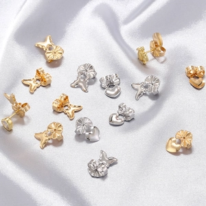 Earring Lifters Brass Heart Butterfly Shape Support Backs For Drooping Ears Heavy Earrings Backings Secure