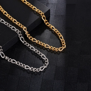 Minimalist gold and silver titanium steel Cuban chain necklaces for men and women