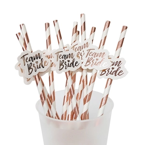Cannucce Per Feste Team Bride Carta Alluminio Oro Rosa Usa E Getta Decorazioni Matrimonio Per Addio Al Nubilato Accessori