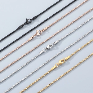 Collier À Maillons De Chaîne Serpent Torsadée Minimaliste En Acier Inoxydable Et Titane Pour Hommes Et Femmes