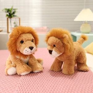 Lion Plush Toy Soft Realistic Stuffed Animal Figure Doll For Kids Nursery Decor Birthday Gift Cute Home Ornament