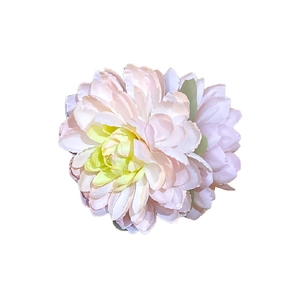 Pink and yellow gradient lotus flower hair claw clip with handmade fabric petals