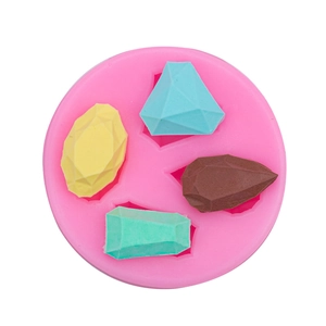 Pink silicone mold for diamond gemstones used for fondant cakes and resin art