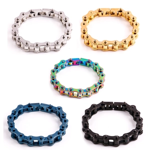 Men Bicycle Link Chain Bracelet Titanium Steel Polished Punk Industrial Mechanical Style Biker Bracelet Fashion Jewelry