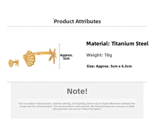 Titanium steel shell and starfish cuff bracelet set detailed size and material specs