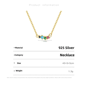 Macro shot of S925 sterling silver rainbow arch pendant necklace showing 11mm width dimensions