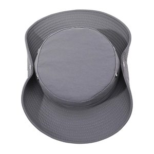 Wide brim grey outdoor sun hat for men featuring durable flat top and breathable eyelets