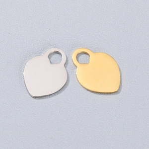 Heart Charm Pendants Stainless Steel Polished Gold Silver DIY Jewelry Making Accessories Plain Mirror Surface
