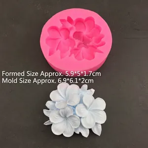 Pink silicone gardenia flower mold for DIY fondant, chocolate and resin craft making