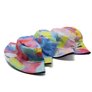 Chapeau bob réversible tie-dye pour hommes et femmes avec imprimé artistique coloré