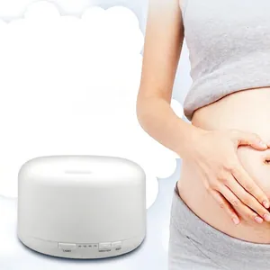 White 500ml ultrasonic humidifier with mist control and timer for home aromatherapy