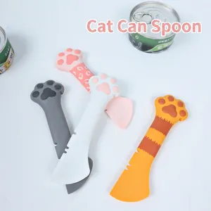 Cat claw multi-purpose pet food spoon and silicone can opener set in various colors