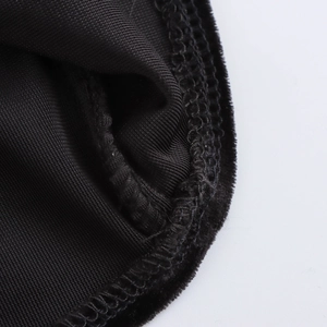 Elegant black velvet evening dress with detailed knit stitching and premium fabric texture