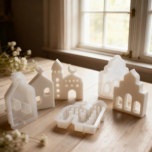 DIY silicone molds set for Middle Eastern castle candles and architectural plaster crafts