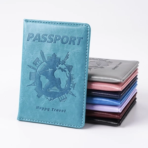 Copertura Passaporto PU Pelle Goffrato Mappa Del Mondo Monumenti Portafoglio Da Viaggio Uomini Donne Leggero Protettore