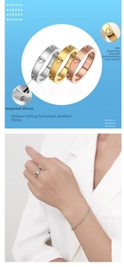Detail of three-color heart rings featuring CNC engraving and sparkling zircon inlays