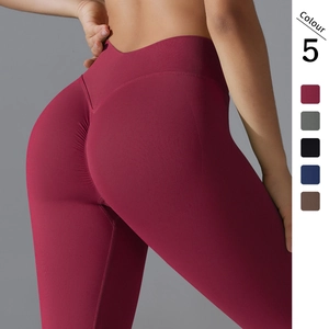 Seamless High Waisted Yoga Pants For Women Scrunch Butt Lifting Leggings V Waist Tummy Control Workout Running Gym Tights