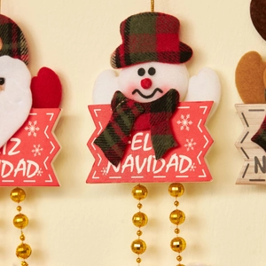 Cute Christmas character pendants with beaded legs featuring Santa and Snowman
