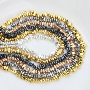 Irregular hematite beads in gold, silver, and bronze for DIY jewelry making
