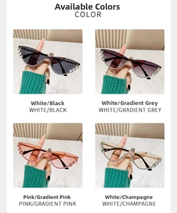 Modern cat-eye sunglasses collection with rhinestone detailing in four stylish colors