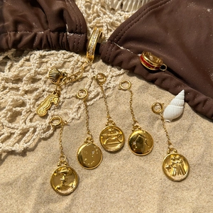 Stainless Steel Zodiac Pendants Gold Plated Round Coin Charms Waterproof Hypoallergenic Handmade Jewelry Accessory