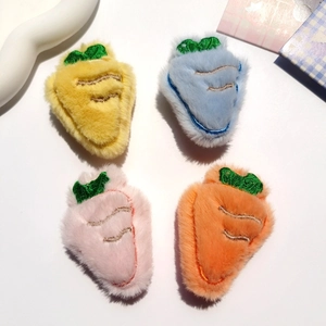 Cute plush carrot accessories in yellow blue pink and orange for DIY crafts and hairpins