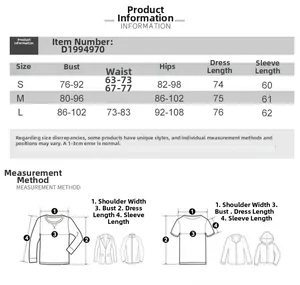 Guide des tailles détaillé pour robe courte en dentelle avec mesures buste et taille