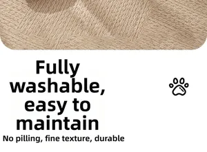 Gedetailleerde textuur van beige flanellen huisdiermat met golvend geometrisch patroon