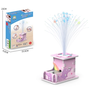 DIY fiber optic light kit with pink unicorn base and STEAM educational packaging for kids