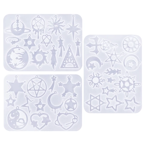 Star and moon silicone molds for DIY resin earrings and jewelry pendants