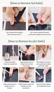 Detailed step-by-step instruction guide for removing handmade reusable press-on nails.