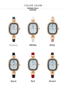 Collection de montres à quartz pour femmes avec lunette en strass et six couleurs de bracelets