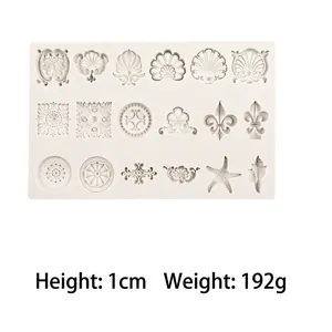 European vintage silicone mold with 18 relief patterns for fondant and chocolate decoration