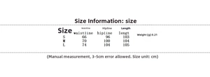 Detailed size chart for solid color cotton linen set showing waist and hip measurements
