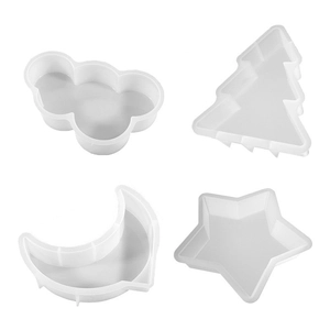 Christmas tree cloud moon and star shape silicone resin molds for DIY bookends and night lights