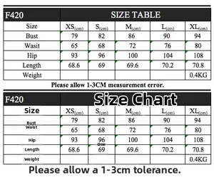 Detailed size chart for blue off-shoulder mini dress with bust, waist, and hip measurements
