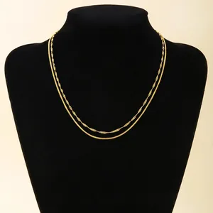 Trendige Edelstahl Kupfer Büroklammerkette Halskette Und Armband Minimalistisch Vergoldet Mehrlagiger Schmuck Für Damen Herren Alltag