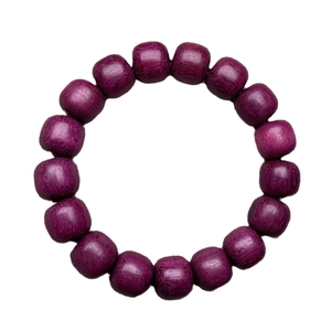 Purple wooden bead bracelet handcrafted from natural violet wood for spiritual meditation