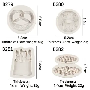 Silicone baking molds for cookies and donuts with detailed size and weight specs
