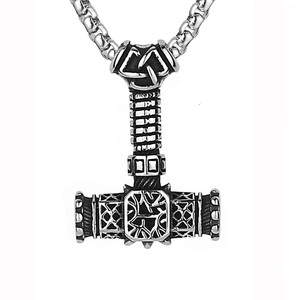 Collier Pendentif Marteau de Thor Viking Nordique Chaîne de Quille en Acier Inoxydable Mjolnir Rune Amulette Pour Hommes Femmes Bijoux Punk