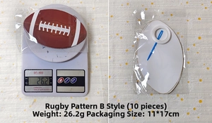 Football banner set components including ten printed card pieces and white hanging string