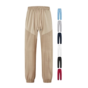 Men Joggers Sweatpants Polyester Breathable Patchwork Drawstring Elastic Waist Casual Sporty Trousers