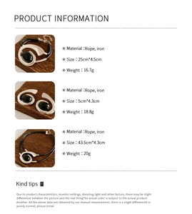 Detailed size and material specification chart for the vintage oval jewelry set