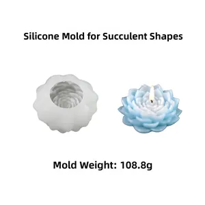 Vue détaillée d'un moule en silicone 3D succulent avec textures de pétales précises