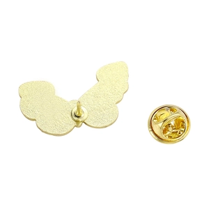 Broche papillon en alliage doré avec fermoir sécurisé pour vêtements et accessoires tendance