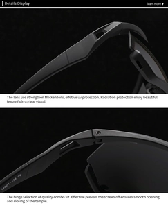 Macro shot of matte black sunglasses hinge and temple with engraved CE size specs
