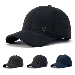 Men Baseball Cap Warm Autumn Winter Outdoor Leisure Sport Metal Tag Curved Brim Adjustable Polyester Hat