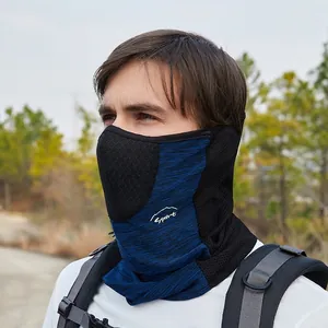 Outdoor sun protection face mask with breathable mesh and cool-touch fabric for cycling