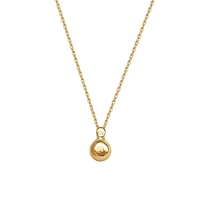 Elegant gold S925 sterling silver necklace with minimalist polished gourd pendant