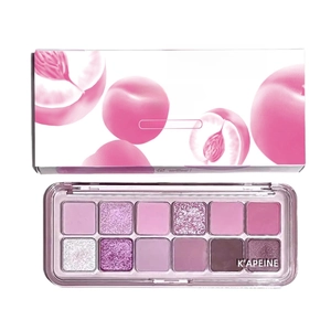 K'APEINE 12-color eyeshadow palette in pink and purple tones with matte and shimmer finishes
